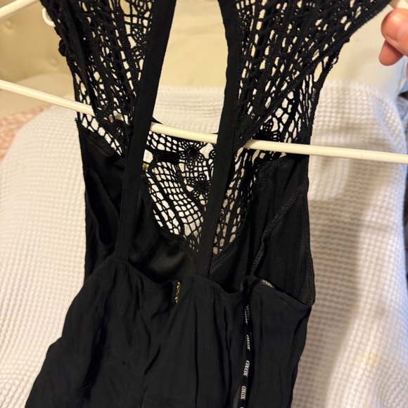 CLASSIC Black crochet beaded  jumpsuit Perfect for any SUMMER occasion - Picture 3 of 4